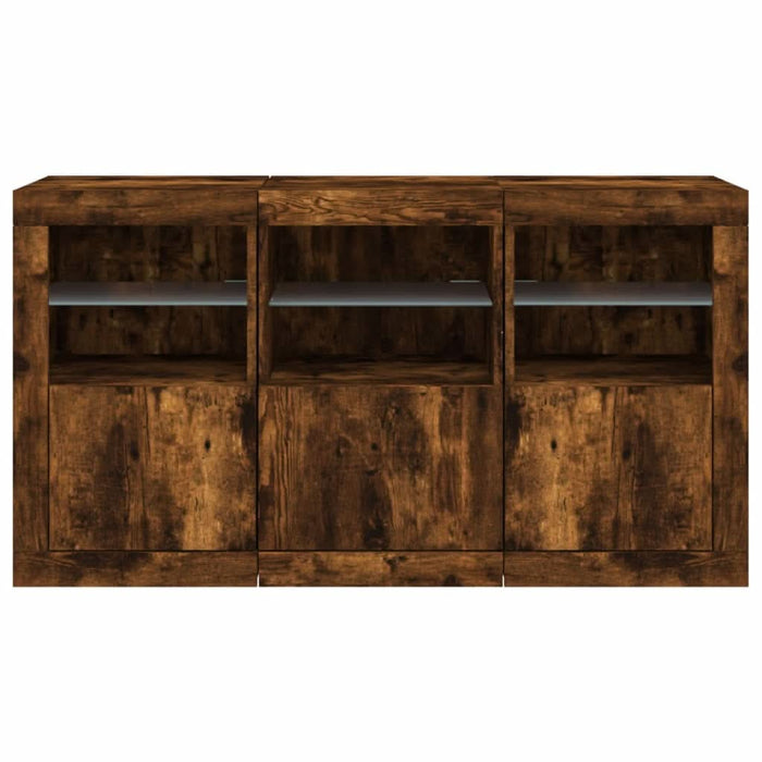 Servantă cu lumini LED, stejar fumuriu, 123x37x67 cm - WALTI WALTI