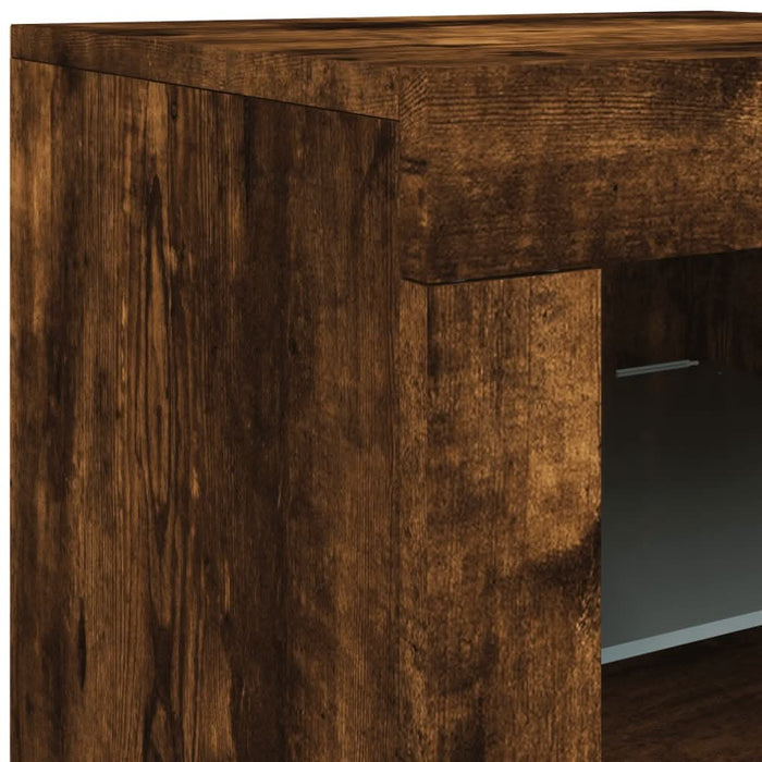 Servantă cu lumini LED, stejar fumuriu, 123x37x67 cm - WALTI WALTI