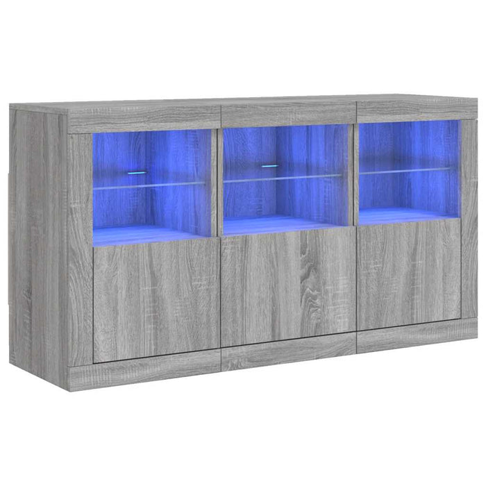Servantă cu lumini LED, gri sonoma, 123x37x67 cm - WALTI WALTI