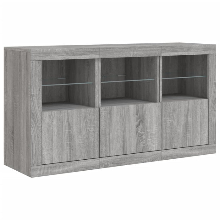 Servantă cu lumini LED, gri sonoma, 123x37x67 cm - WALTI WALTI
