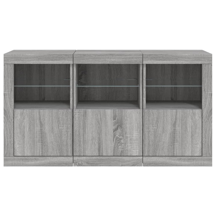 Servantă cu lumini LED, gri sonoma, 123x37x67 cm - WALTI WALTI