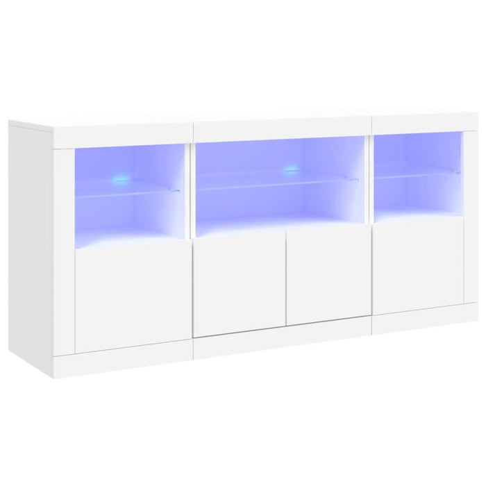 Servantă cu lumini LED, alb, 142,5x37x67 cm - WALTI WALTI