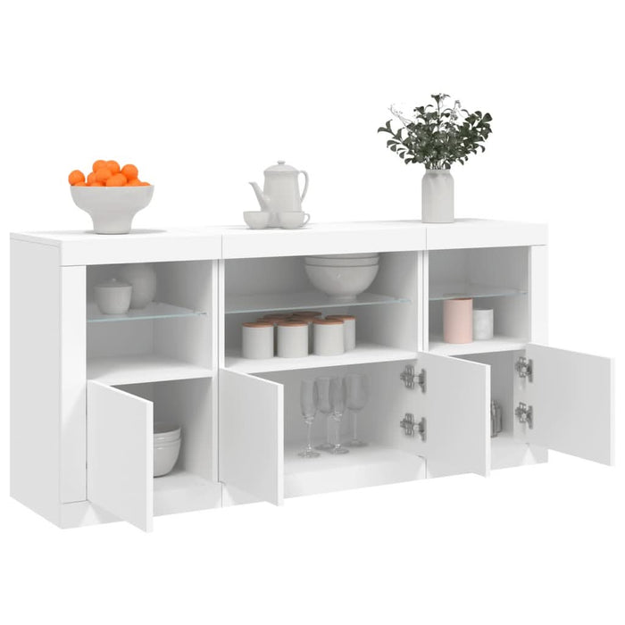 Servantă cu lumini LED, alb, 142,5x37x67 cm - WALTI WALTI