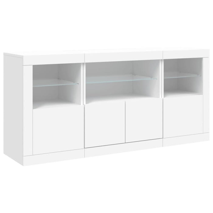 Servantă cu lumini LED, alb, 142,5x37x67 cm - WALTI WALTI