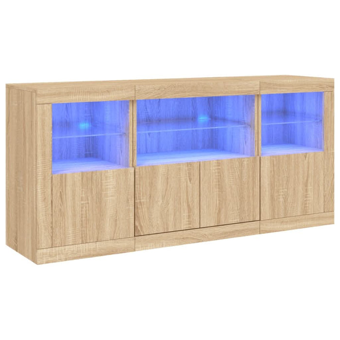 Servantă cu lumini LED, stejar sonoma, 142,5x37x67 cm - WALTI WALTI