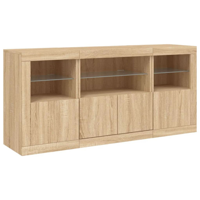 Servantă cu lumini LED, stejar sonoma, 142,5x37x67 cm - WALTI WALTI
