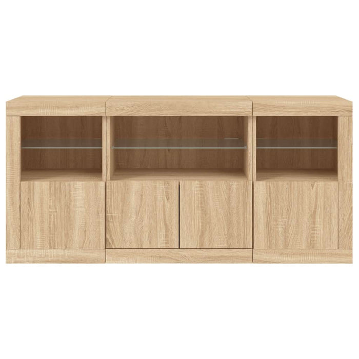 Servantă cu lumini LED, stejar sonoma, 142,5x37x67 cm - WALTI WALTI