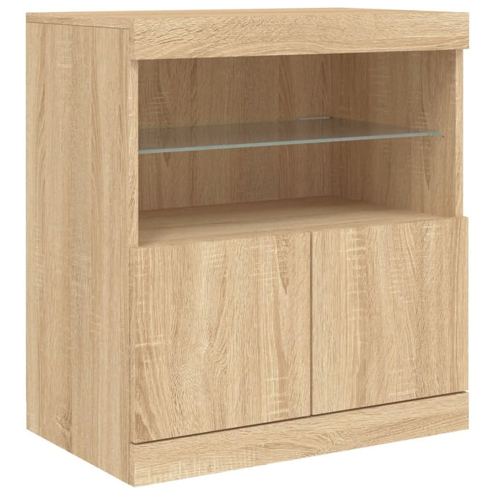 Servantă cu lumini LED, stejar sonoma, 142,5x37x67 cm - WALTI WALTI