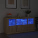 Servantă cu lumini LED, stejar sonoma, 142,5x37x67 cm - WALTI WALTI
