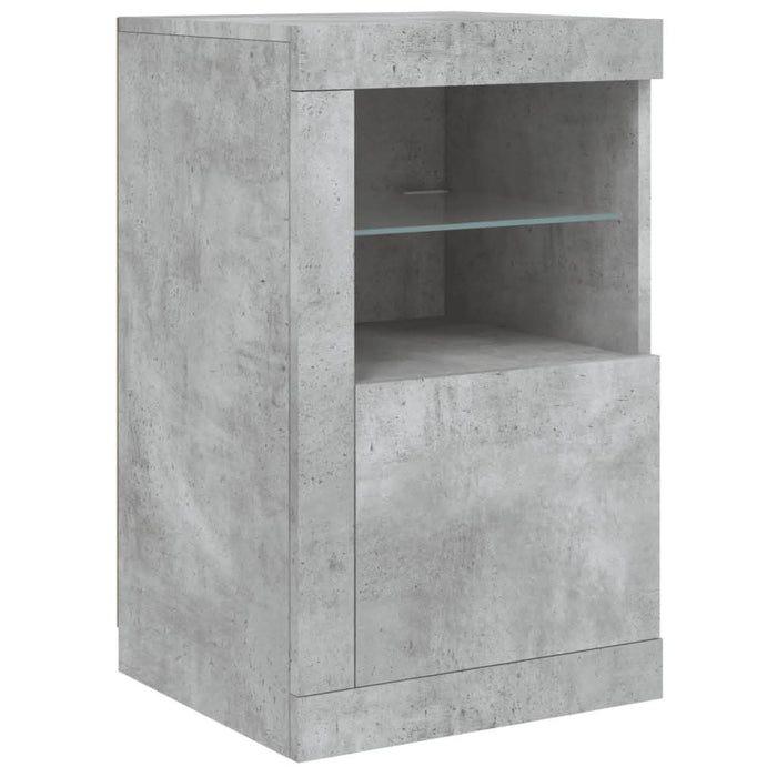 Servantă cu lumini LED, gri beton, 142,5x37x67 cm - WALTI WALTI