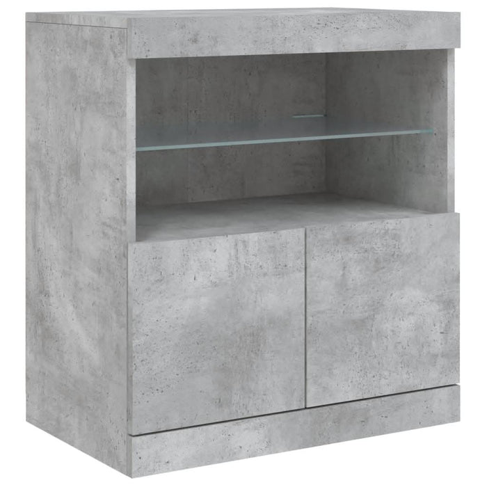 Servantă cu lumini LED, gri beton, 142,5x37x67 cm - WALTI WALTI