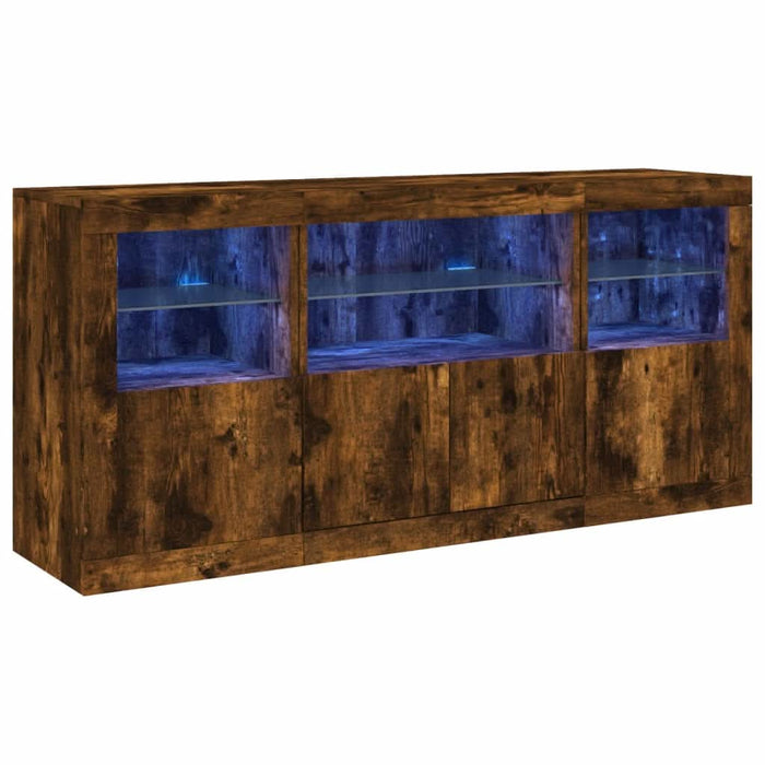 Servantă cu lumini LED, stejar fumuriu, 142,5x37x67 cm - WALTI WALTI