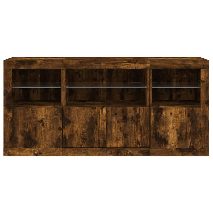 Servantă cu lumini LED, stejar fumuriu, 142,5x37x67 cm - WALTI WALTI