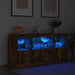 Servantă cu lumini LED, stejar fumuriu, 142,5x37x67 cm - WALTI WALTI