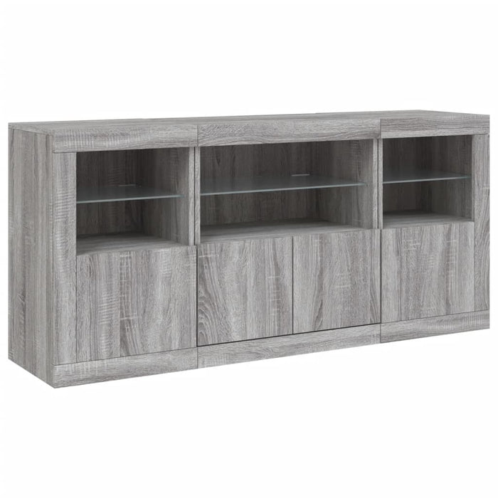 Servantă cu lumini LED, gri sonoma, 142,5x37x67 cm - WALTI WALTI
