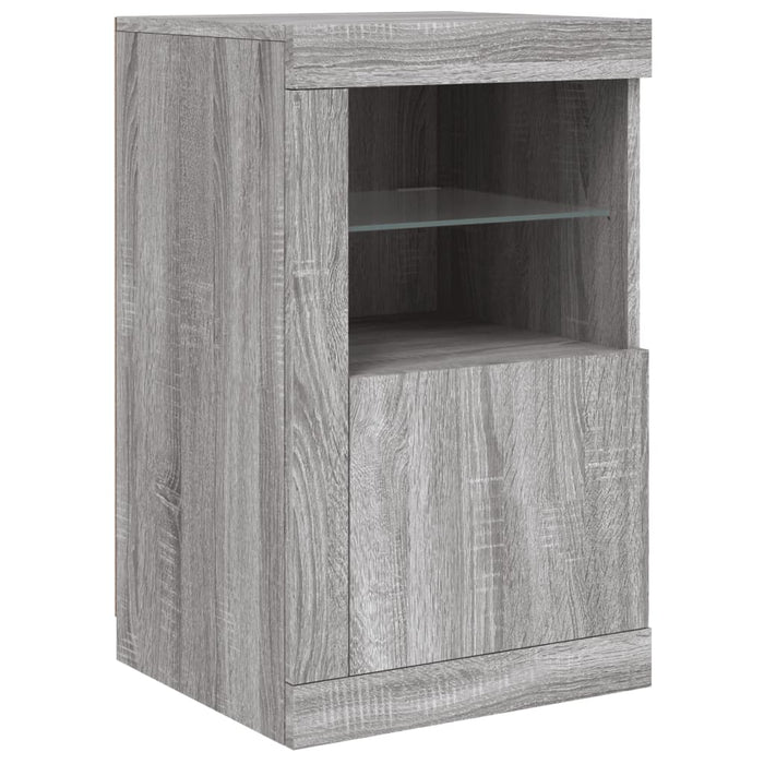 Servantă cu lumini LED, gri sonoma, 142,5x37x67 cm - WALTI WALTI