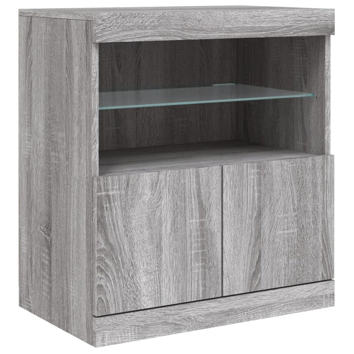 Servantă cu lumini LED, gri sonoma, 142,5x37x67 cm - WALTI WALTI
