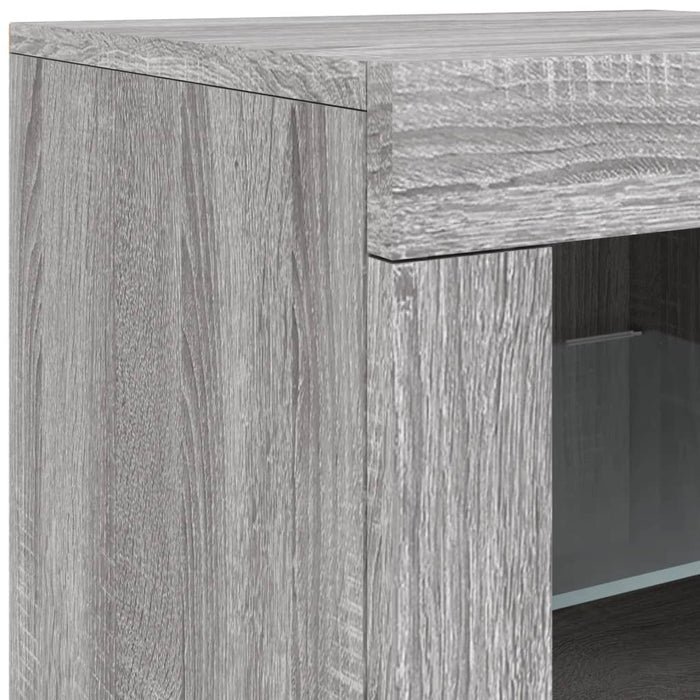 Servantă cu lumini LED, gri sonoma, 142,5x37x67 cm - WALTI WALTI