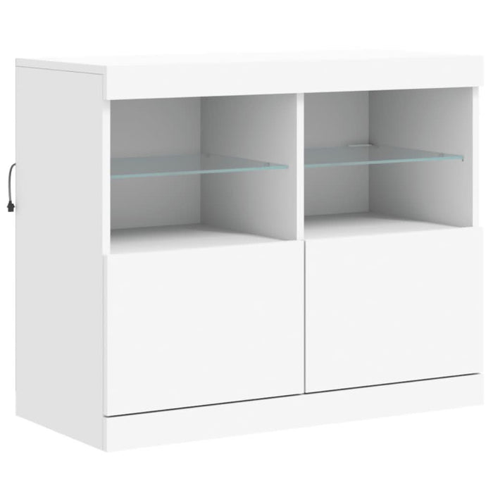 Servantă cu lumini LED, alb, 163x37x67 cm - WALTI WALTI
