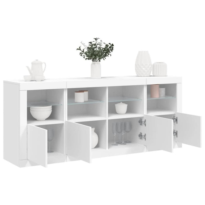 Servantă cu lumini LED, alb, 163x37x67 cm - WALTI WALTI