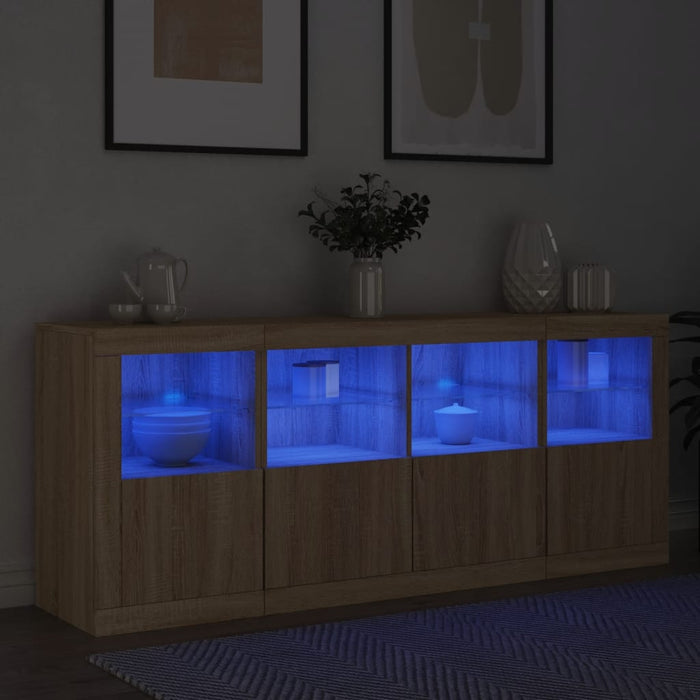 Servantă cu lumini LED, stejar sonoma, 163x37x67 cm - WALTI WALTI
