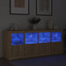 Servantă cu lumini LED, stejar sonoma, 163x37x67 cm - WALTI WALTI