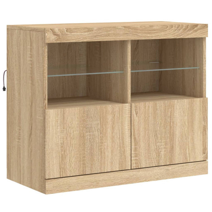 Servantă cu lumini LED, stejar sonoma, 163x37x67 cm - WALTI WALTI