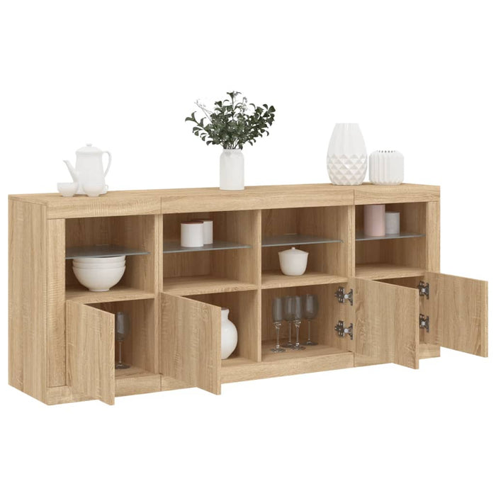 Servantă cu lumini LED, stejar sonoma, 163x37x67 cm - WALTI WALTI