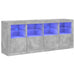Servantă cu lumini LED, gri beton, 163x37x67 cm - WALTI WALTI