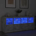 Servantă cu lumini LED, gri beton, 163x37x67 cm - WALTI WALTI