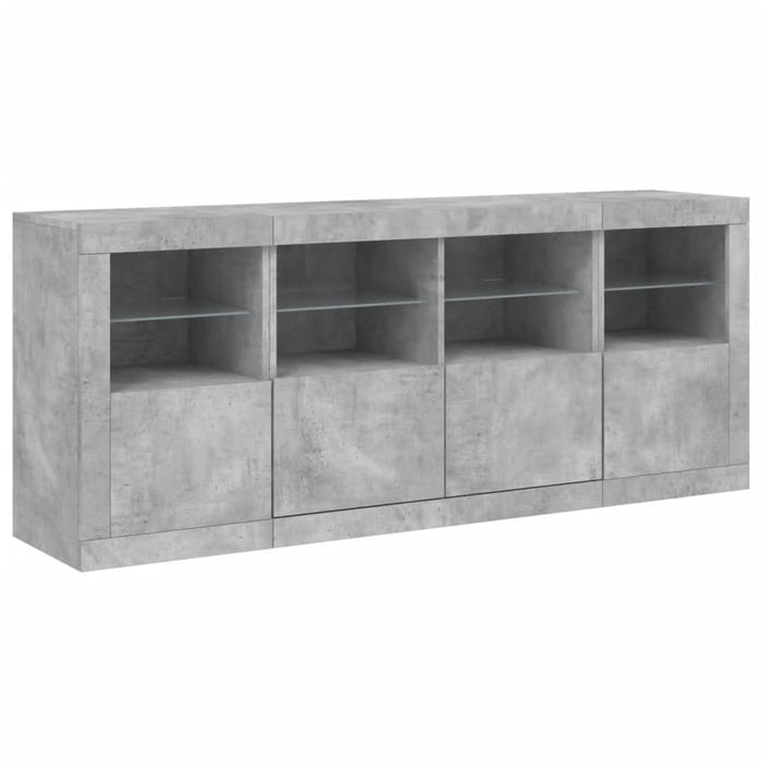 Servantă cu lumini LED, gri beton, 163x37x67 cm - WALTI WALTI