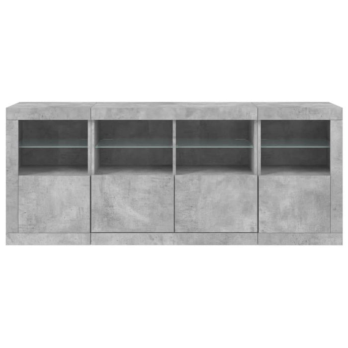 Servantă cu lumini LED, gri beton, 163x37x67 cm - WALTI WALTI