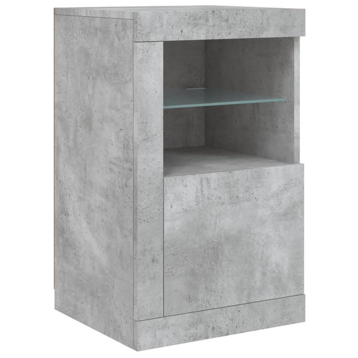 Servantă cu lumini LED, gri beton, 163x37x67 cm - WALTI WALTI