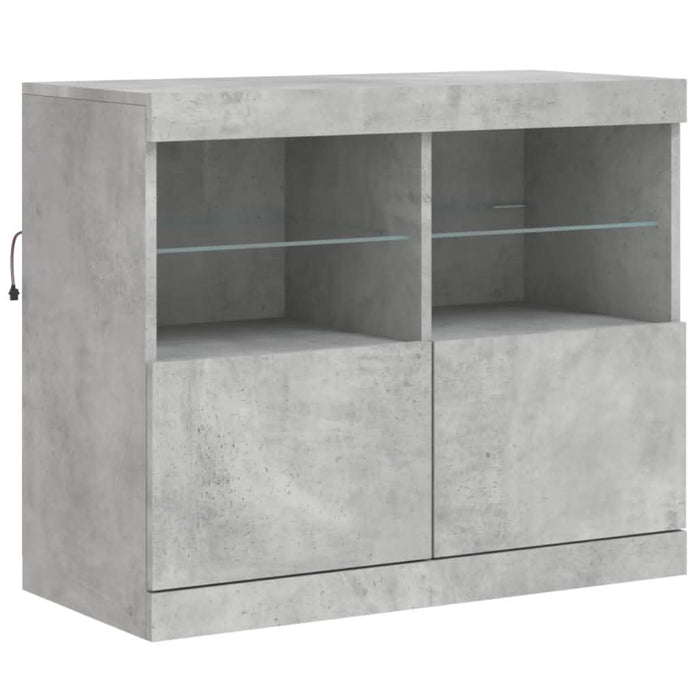 Servantă cu lumini LED, gri beton, 163x37x67 cm - WALTI WALTI