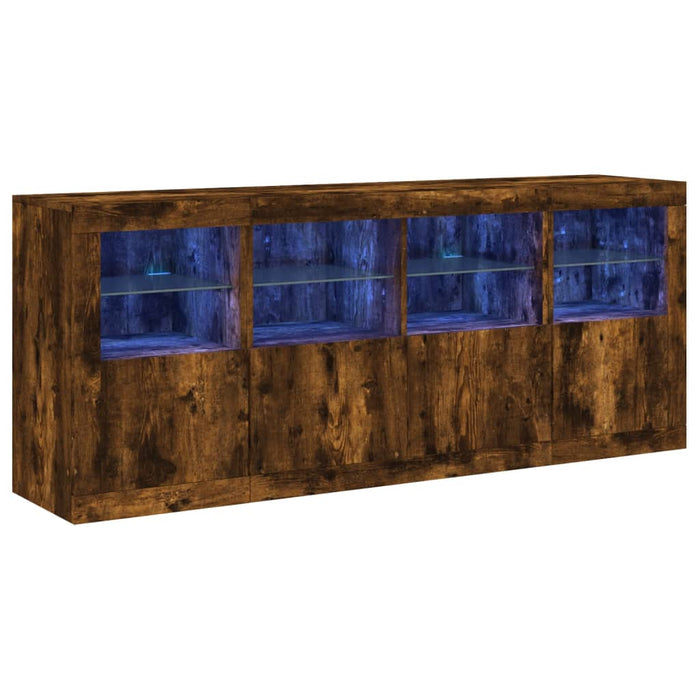 Servantă cu lumini LED, stejar fumuriu, 163x37x67 cm - WALTI WALTI