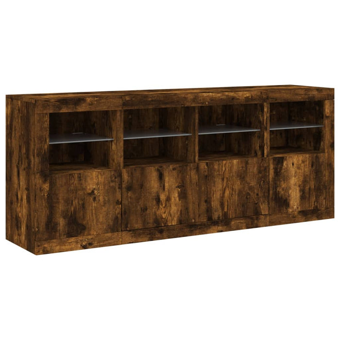 Servantă cu lumini LED, stejar fumuriu, 163x37x67 cm - WALTI WALTI