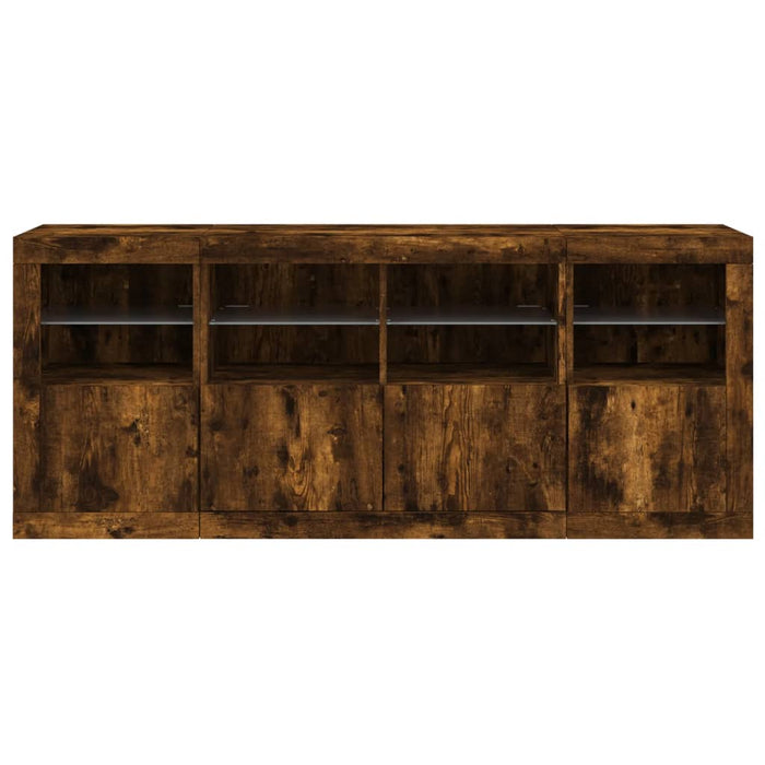 Servantă cu lumini LED, stejar fumuriu, 163x37x67 cm - WALTI WALTI