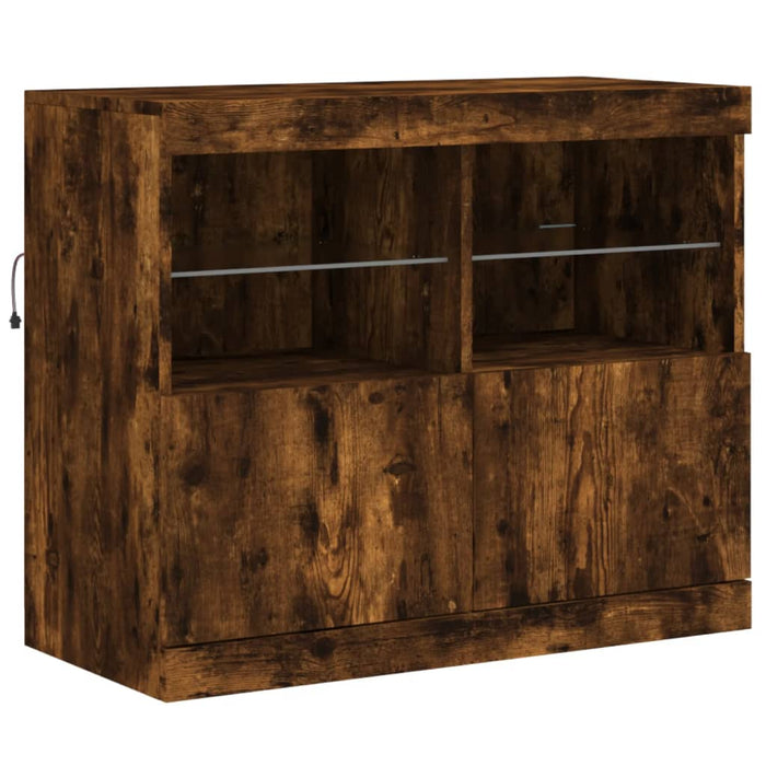Servantă cu lumini LED, stejar fumuriu, 163x37x67 cm - WALTI WALTI