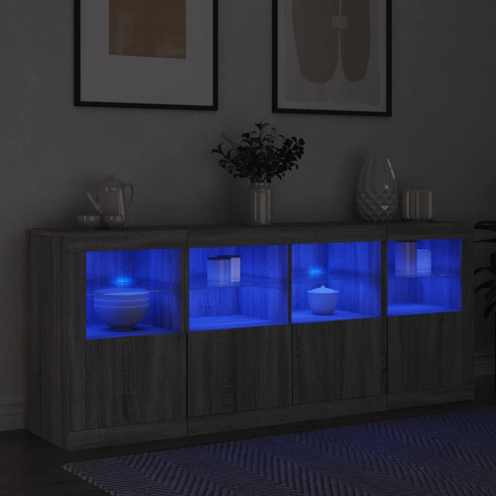 Servantă cu lumini LED, gri sonoma, 163x37x67 cm - WALTI WALTI