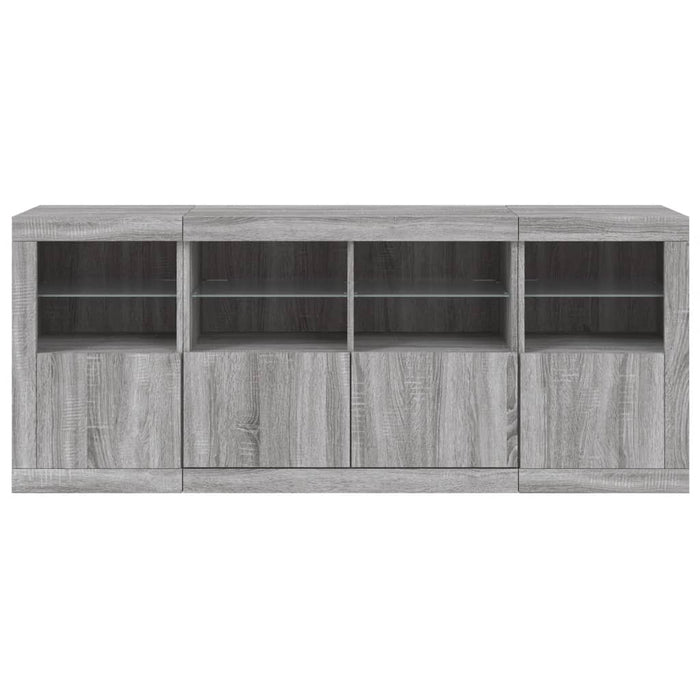 Servantă cu lumini LED, gri sonoma, 163x37x67 cm - WALTI WALTI