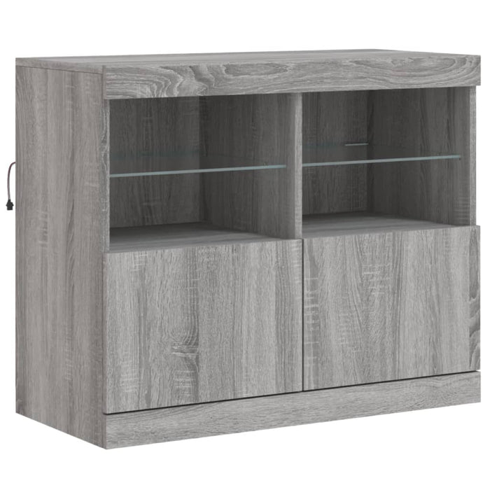 Servantă cu lumini LED, gri sonoma, 163x37x67 cm - WALTI WALTI