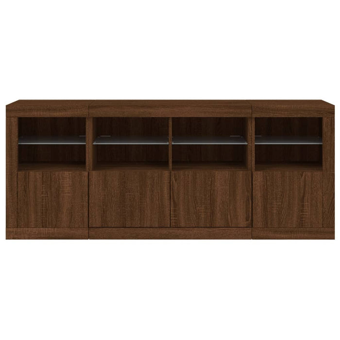 Servantă cu lumini LED, stejar maro, 163x37x67 cm WALTI