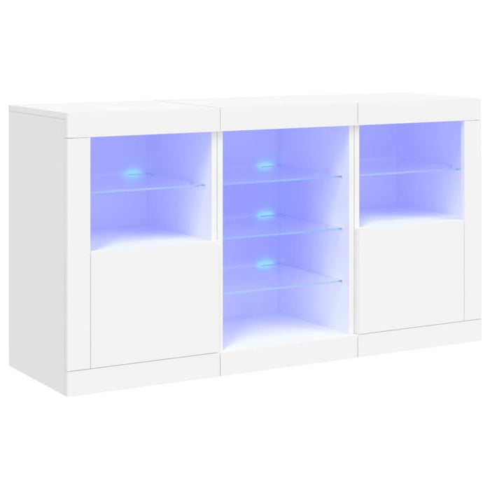 Servantă cu lumini LED, alb, 123x37x67 cm - WALTI WALTI