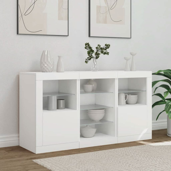 Servantă cu lumini LED, alb, 123x37x67 cm - WALTI WALTI