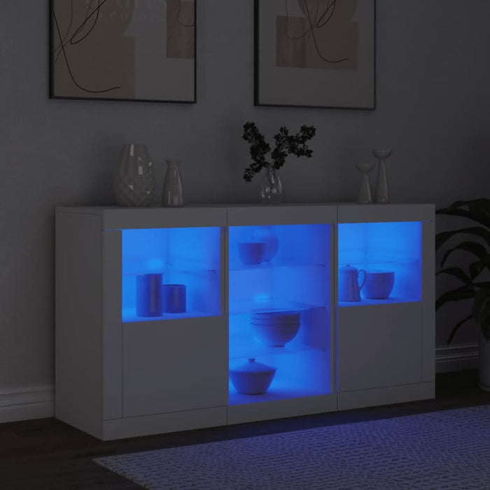 Servantă cu lumini LED, alb, 123x37x67 cm - WALTI WALTI