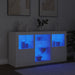 Servantă cu lumini LED, alb, 123x37x67 cm - WALTI WALTI