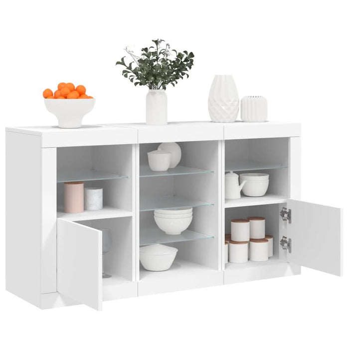 Servantă cu lumini LED, alb, 123x37x67 cm - WALTI WALTI