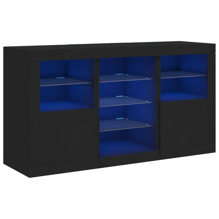 Servantă cu lumini LED, negru, 123x37x67 cm - WALTI WALTI