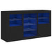 Servantă cu lumini LED, negru, 123x37x67 cm - WALTI WALTI