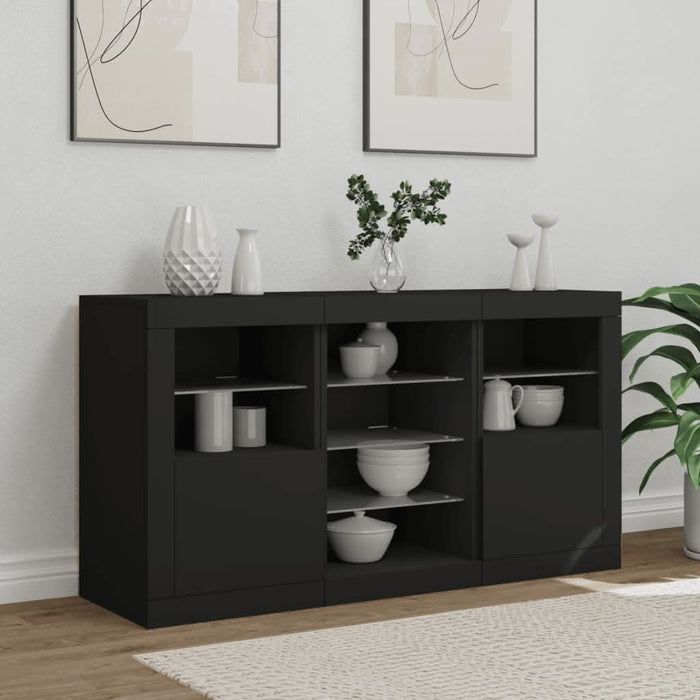 Servantă cu lumini LED, negru, 123x37x67 cm - WALTI WALTI